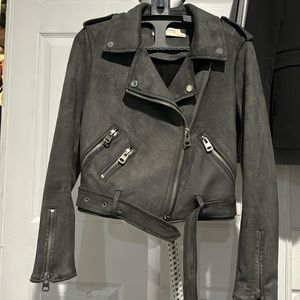 Faux Suede Biker Jacket